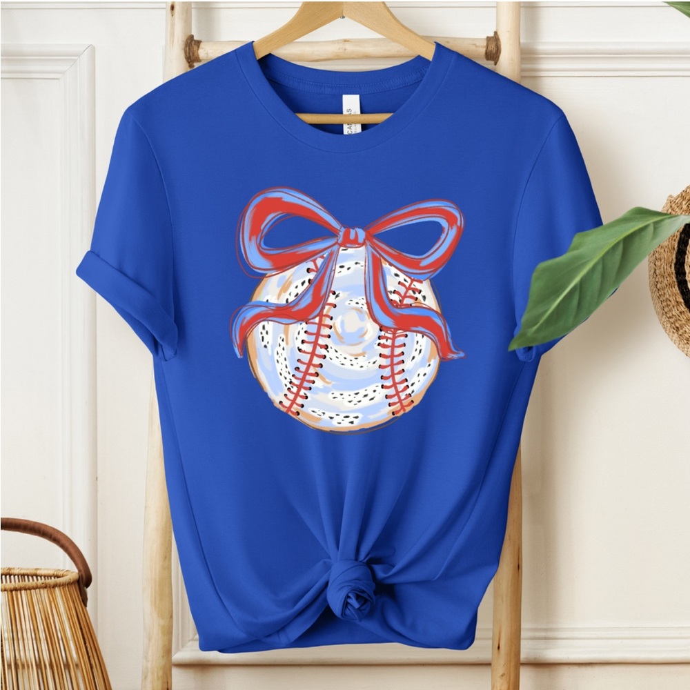 NWT Coquette Baseball Bow Tee